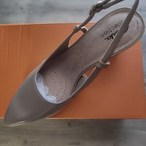 Clarks Women's Beige Slingback Heels